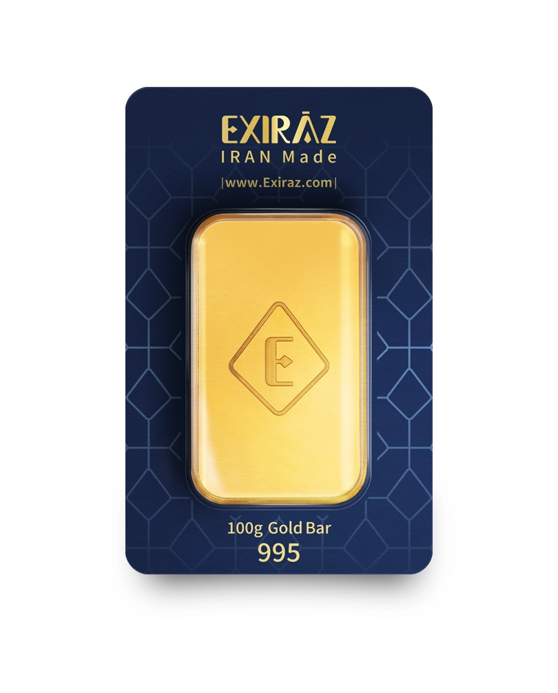 شمش طلای ۱۰۰ گرمی اکسیراز ۲۴ عیار